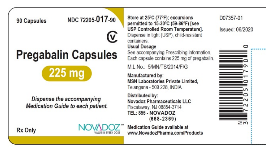 Pregabalin 225mg 90 caps (Narkotika)